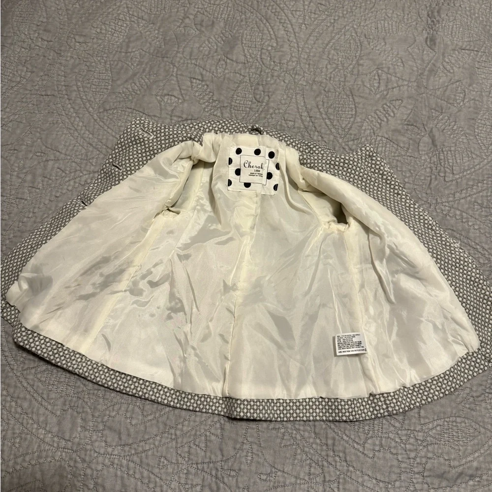 Cherokee Gray and White Girls Dress Coat 18 Months - Picture 4 of 6
